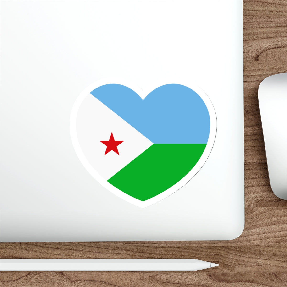 Heart Flag of Djibouti - STICKER Vinyl Die-Cut Decal-The Sticker Space