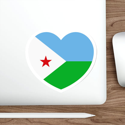 Heart Flag of Djibouti - STICKER Vinyl Die-Cut Decal-The Sticker Space