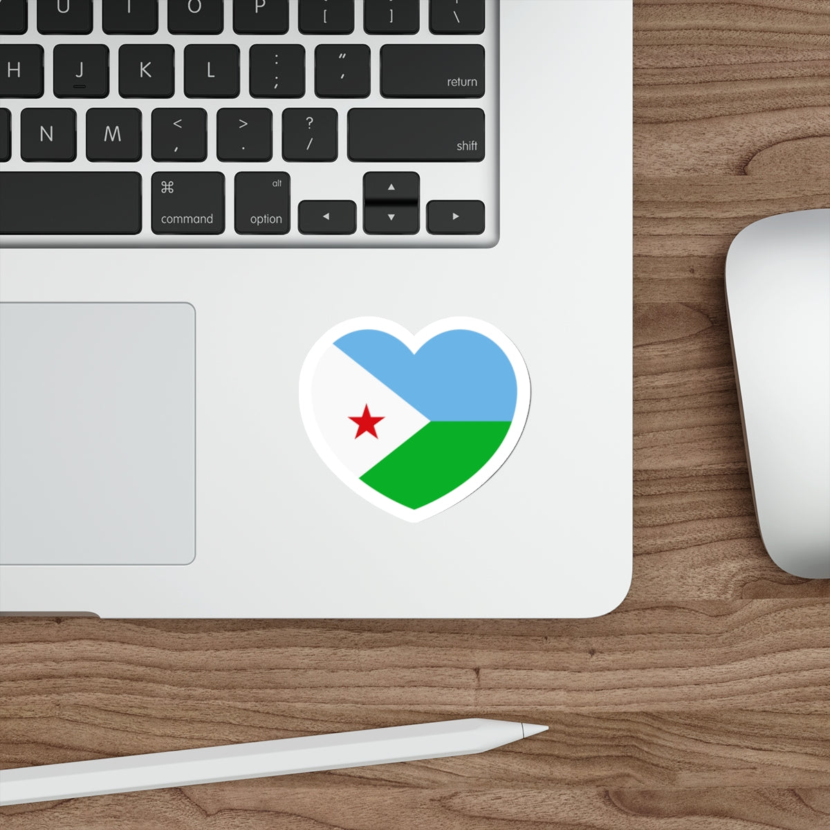 Heart Flag of Djibouti - STICKER Vinyl Die-Cut Decal-The Sticker Space