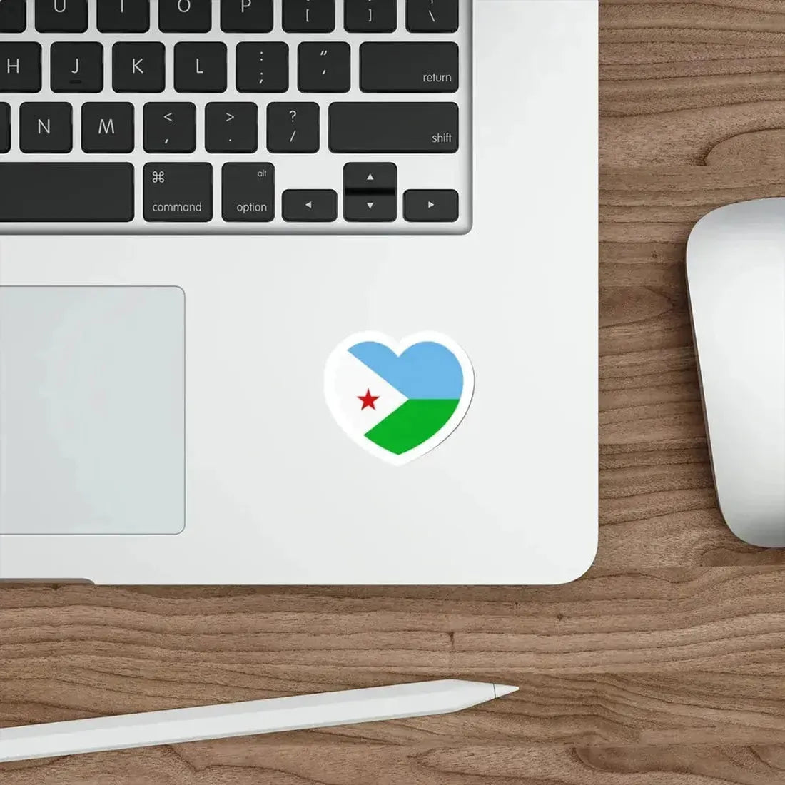 Heart Flag of Djibouti - STICKER Vinyl Die-Cut Decal - The Sticker Space