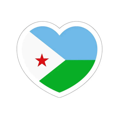 Heart Flag of Djibouti - STICKER Vinyl Die-Cut Decal White Die-Cut 5 Inch - The Sticker Space