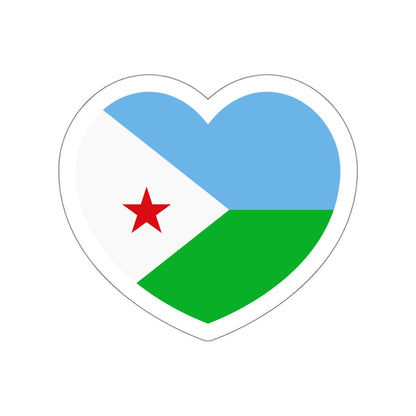 Heart Flag of Djibouti - STICKER Vinyl Die-Cut Decal-White-The Sticker Space