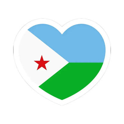 Heart Flag of Djibouti - STICKER Vinyl Kiss-Cut Decal 3 Inch White - The Sticker Space