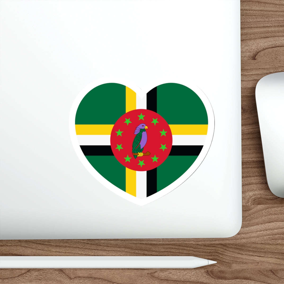 Heart Flag of Dominica 1978-1981 - STICKER Vinyl Die-Cut Decal-The Sticker Space