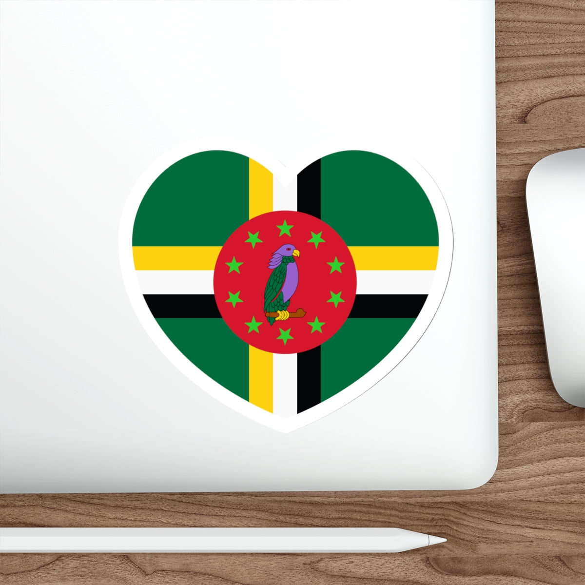 Heart Flag of Dominica 1978-1981 - STICKER Vinyl Die-Cut Decal-The Sticker Space