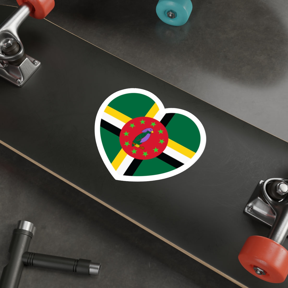 Heart Flag of Dominica 1978-1981 - STICKER Vinyl Die-Cut Decal-The Sticker Space