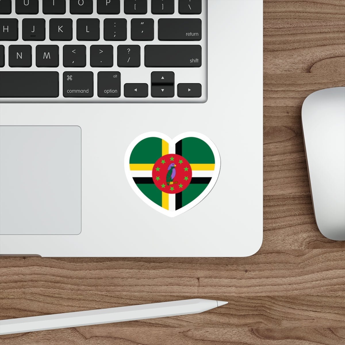 Heart Flag of Dominica 1978-1981 - STICKER Vinyl Die-Cut Decal-The Sticker Space