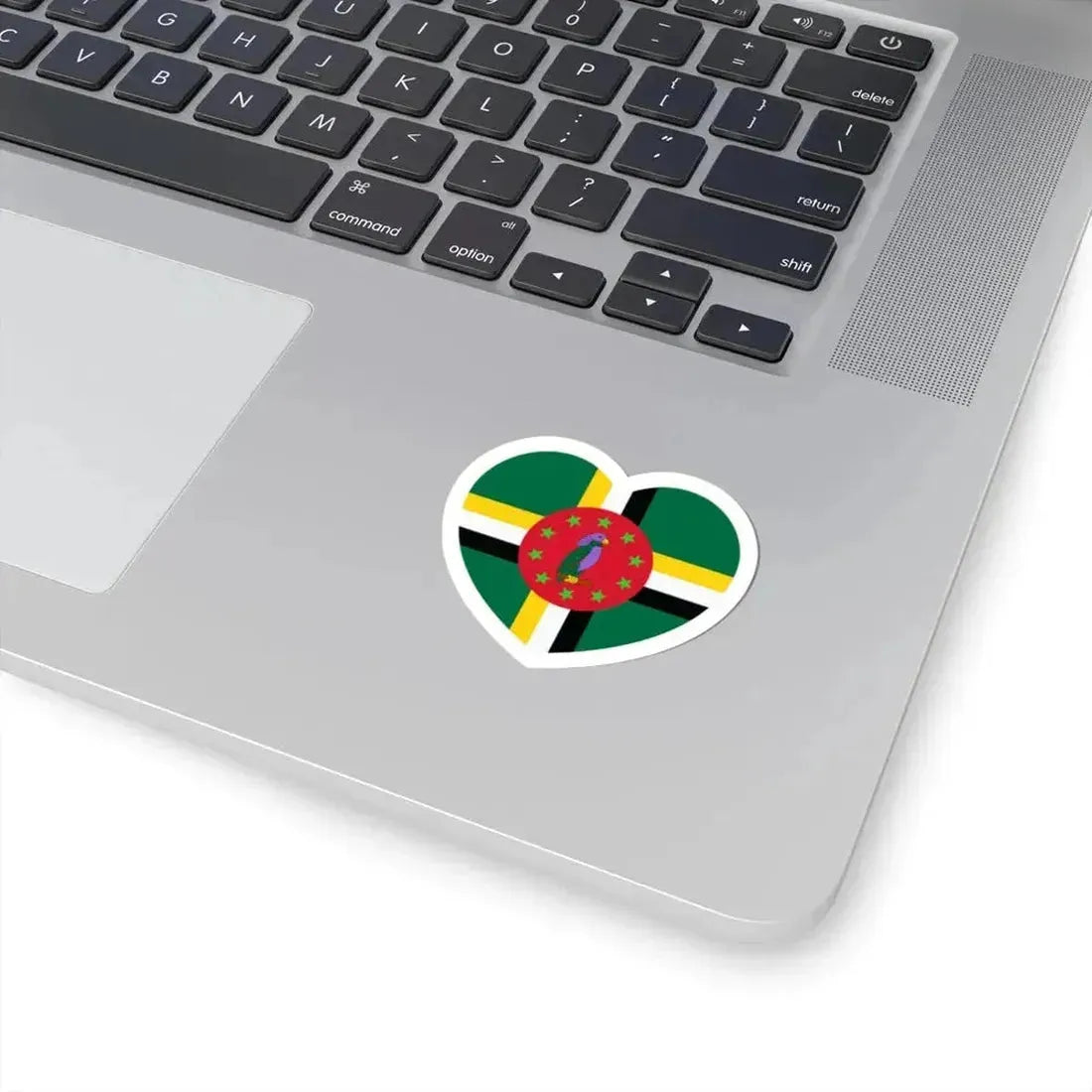 Heart Flag of Dominica 1978-1981 - STICKER Vinyl Kiss-Cut Decal - The Sticker Space