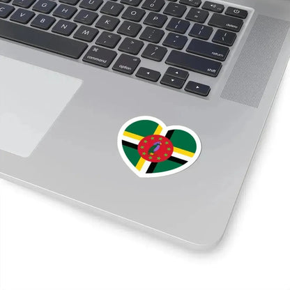 Heart Flag of Dominica 1978-1981 - STICKER Vinyl Kiss-Cut Decal - The Sticker Space