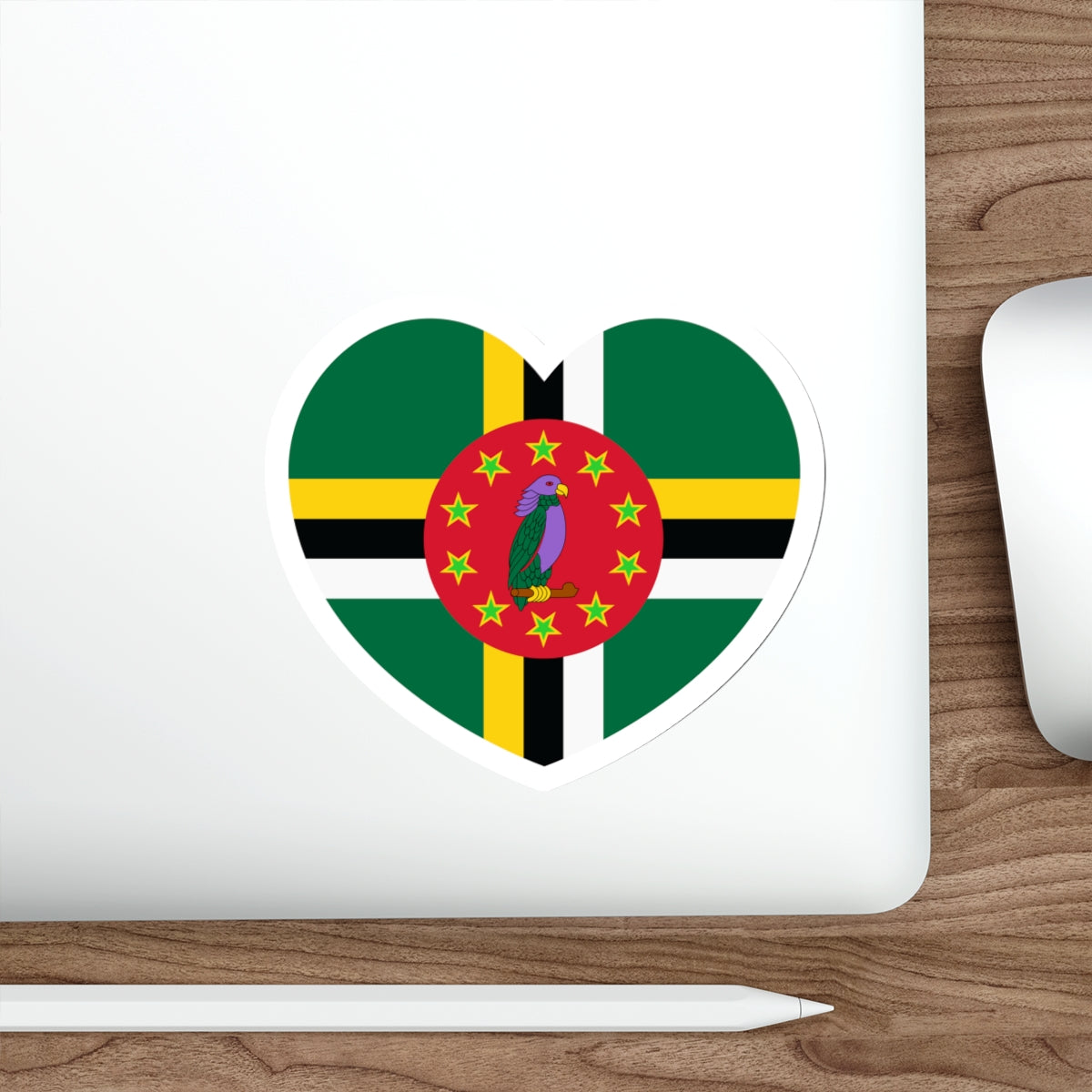 Heart Flag of Dominica 1981-1988 - STICKER Vinyl Die-Cut Decal-The Sticker Space