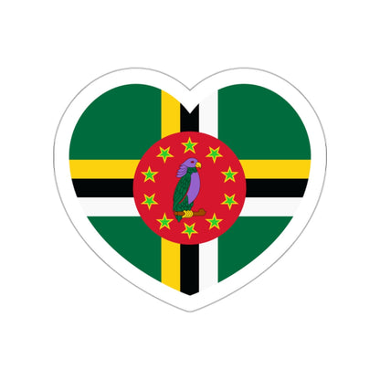 Heart Flag of Dominica 1981-1988 - STICKER Vinyl Die-Cut Decal-White-The Sticker Space