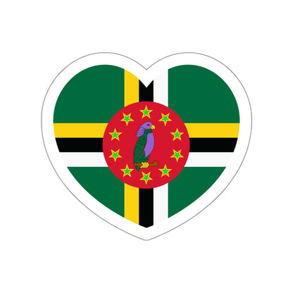 Heart Flag of Dominica 1981-1988 - STICKER Vinyl Die-Cut Decal-White-The Sticker Space