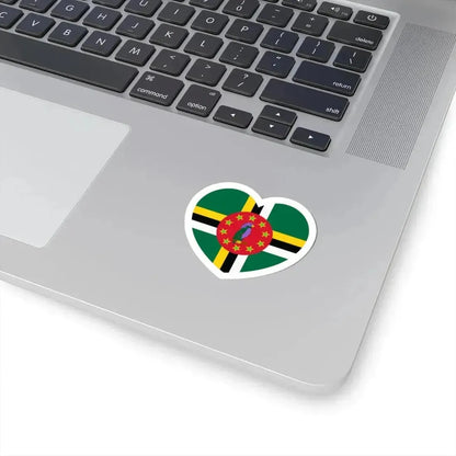 Heart Flag of Dominica 1981-1988 - STICKER Vinyl Kiss-Cut Decal - The Sticker Space