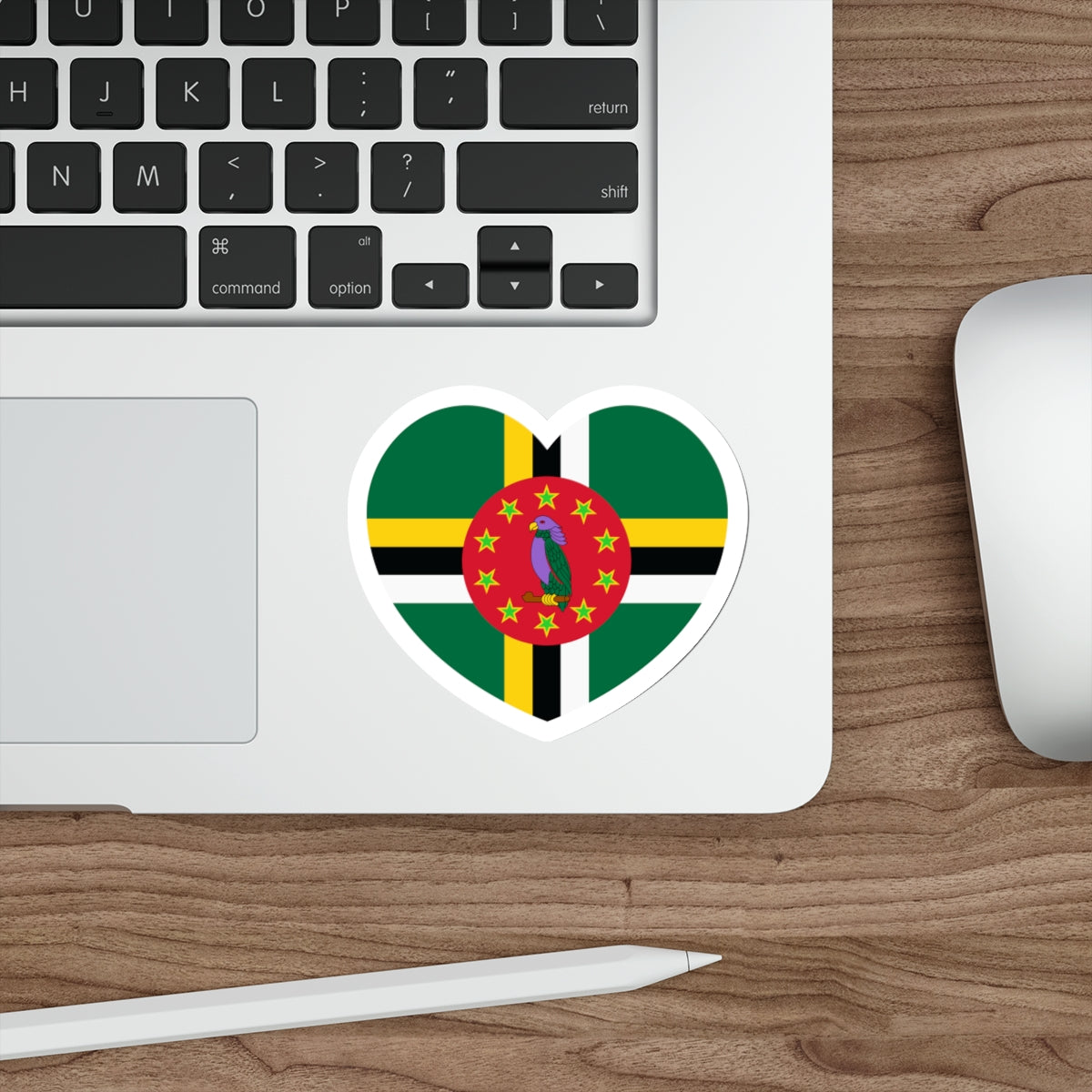 Heart Flag of Dominica 1988-1990 - STICKER Vinyl Die-Cut Decal-The Sticker Space