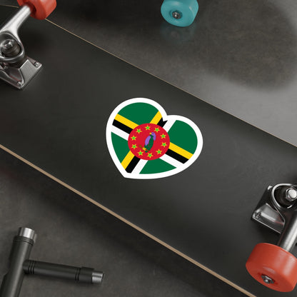 Heart Flag of Dominica 1988-1990 - STICKER Vinyl Die-Cut Decal-The Sticker Space