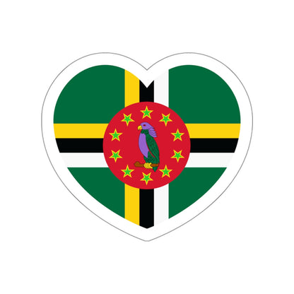 Heart Flag of Dominica 1988-1990 - STICKER Vinyl Die-Cut Decal-White-The Sticker Space