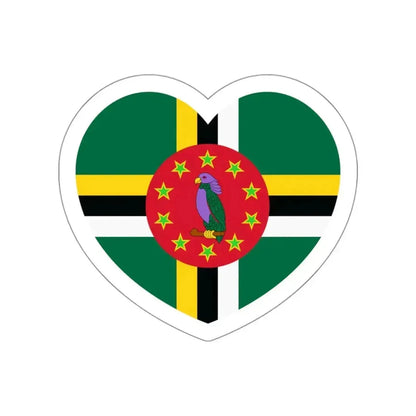 Heart Flag of Dominica 1988-1990 - STICKER Vinyl Die-Cut Decal White Die-Cut 3 Inch - The Sticker Space