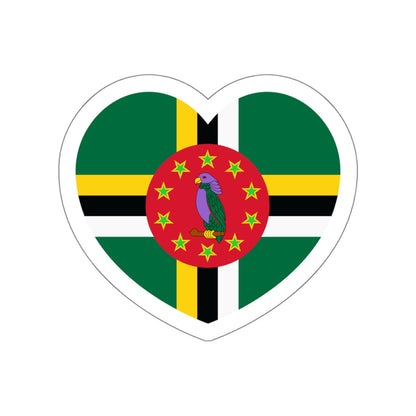 Heart Flag of Dominica 1988-1990 - STICKER Vinyl Die-Cut Decal-White-The Sticker Space