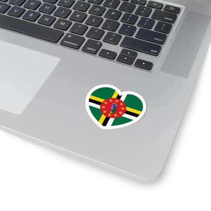 Heart Flag of Dominica 1988-1990 - STICKER Vinyl Kiss-Cut Decal - The Sticker Space