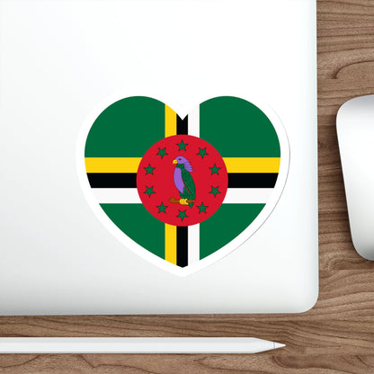 Heart Flag of Dominica - STICKER Vinyl Die-Cut Decal-The Sticker Space