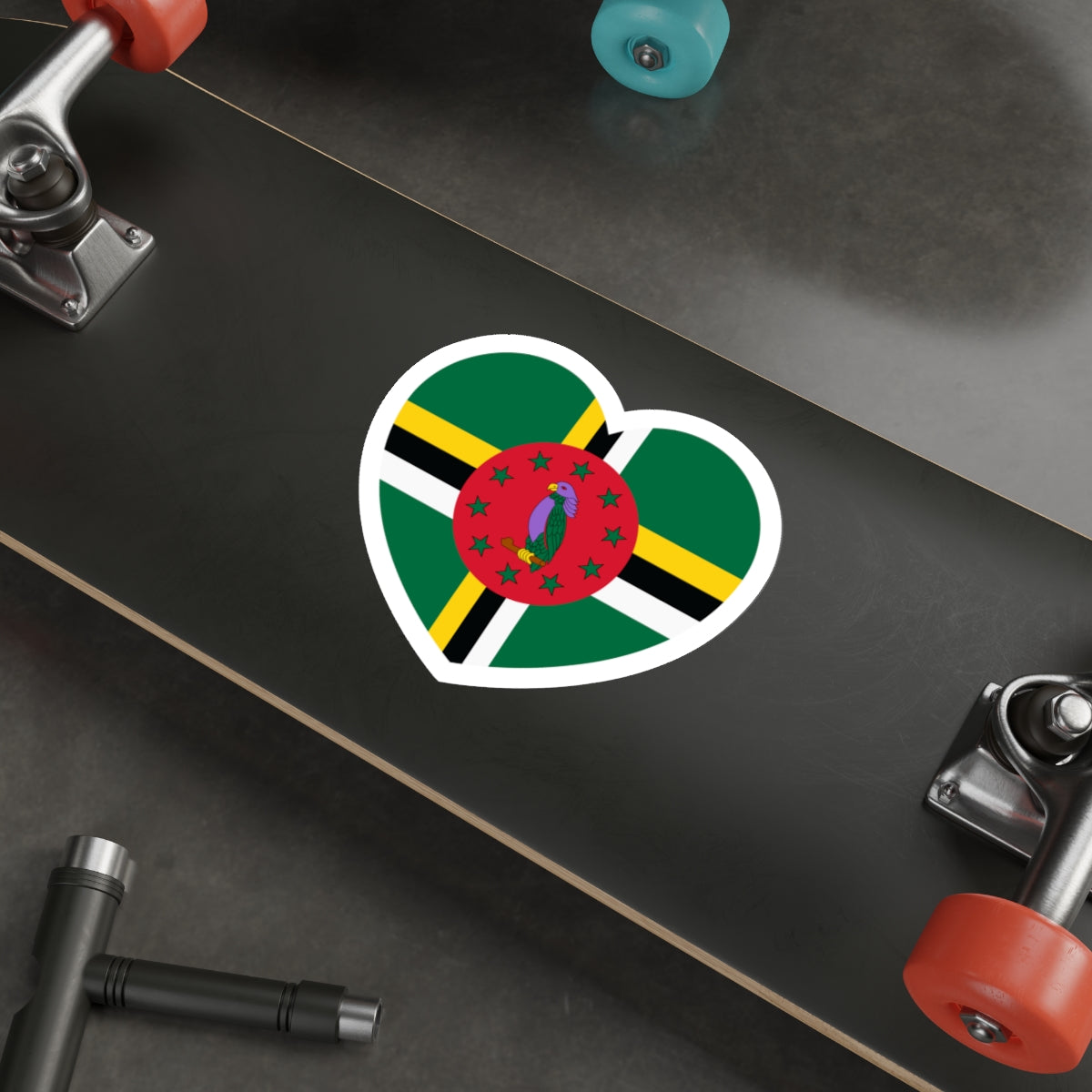 Heart Flag of Dominica - STICKER Vinyl Die-Cut Decal-The Sticker Space