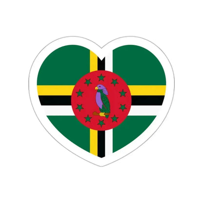 Heart Flag of Dominica - STICKER Vinyl Die-Cut Decal White Die-Cut 2 Inch - The Sticker Space