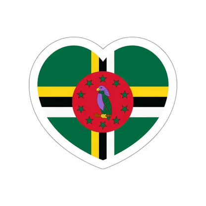Heart Flag of Dominica - STICKER Vinyl Die-Cut Decal White Die-Cut 3 Inch - The Sticker Space