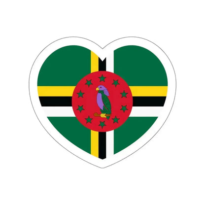 Heart Flag of Dominica - STICKER Vinyl Die-Cut Decal White Die-Cut 6 Inch - The Sticker Space