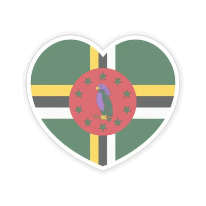 Heart Flag of Dominica - STICKER Vinyl Kiss-Cut Decal 2 Inch Transparent - The Sticker Space