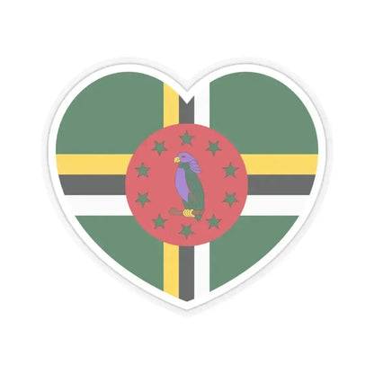 Heart Flag of Dominica - STICKER Vinyl Kiss-Cut Decal 3 Inch Transparent - The Sticker Space