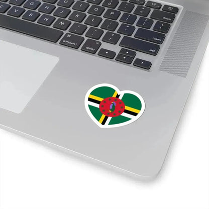 Heart Flag of Dominica - STICKER Vinyl Kiss-Cut Decal - The Sticker Space