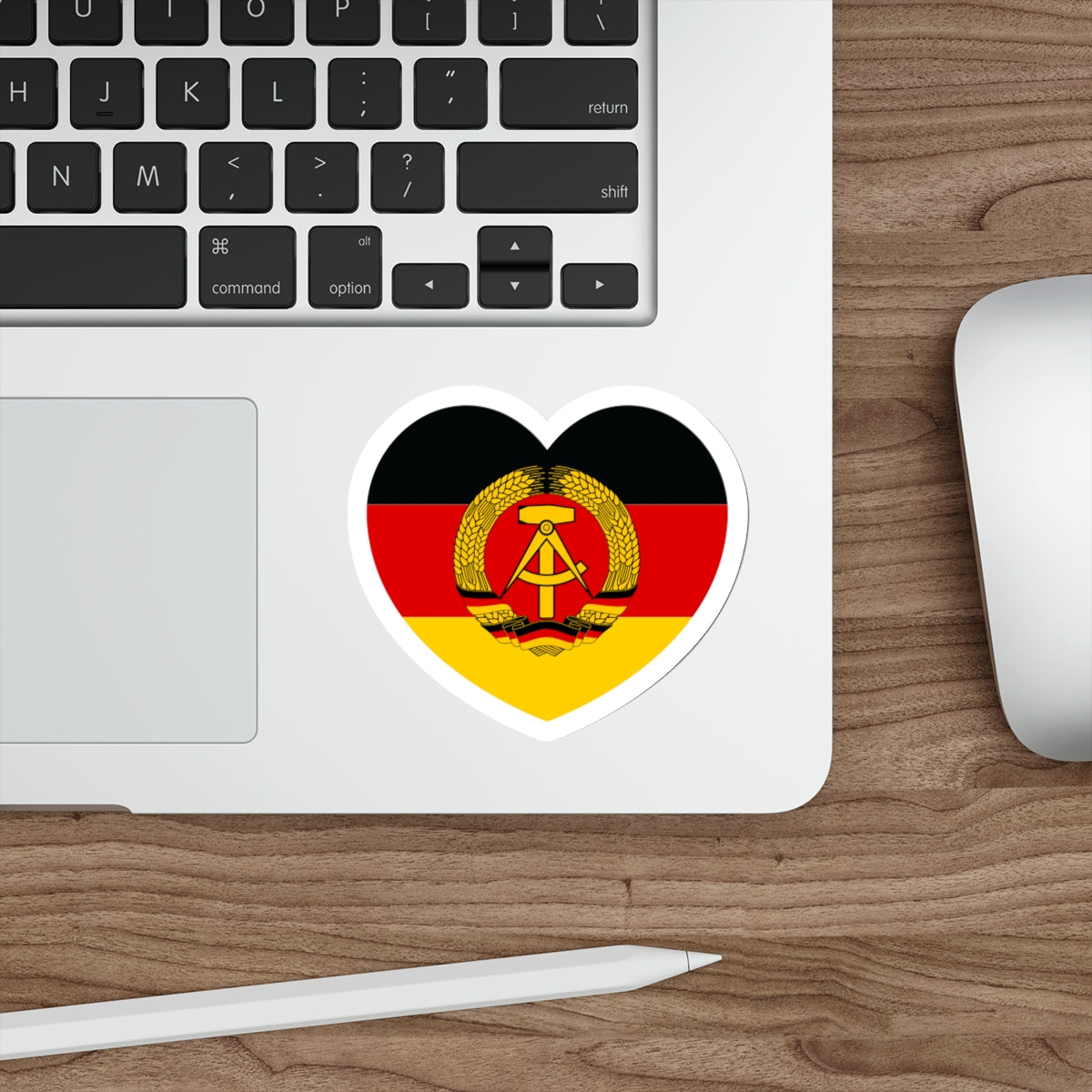 Heart Flag of East Germany - STICKER Vinyl Die-Cut Decal-The Sticker Space