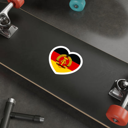 Heart Flag of East Germany - STICKER Vinyl Die-Cut Decal-The Sticker Space