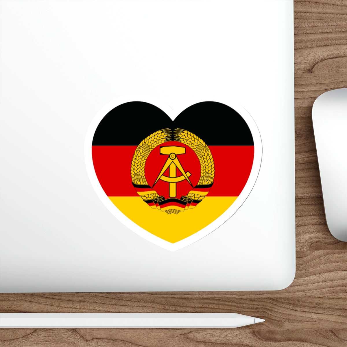 Heart Flag of East Germany - STICKER Vinyl Die-Cut Decal-The Sticker Space