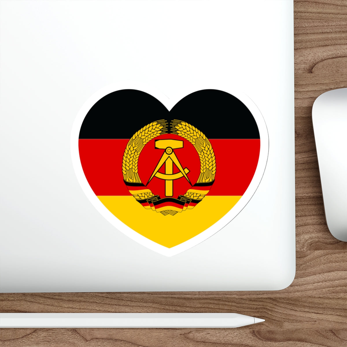 Heart Flag of East Germany - STICKER Vinyl Die-Cut Decal-The Sticker Space