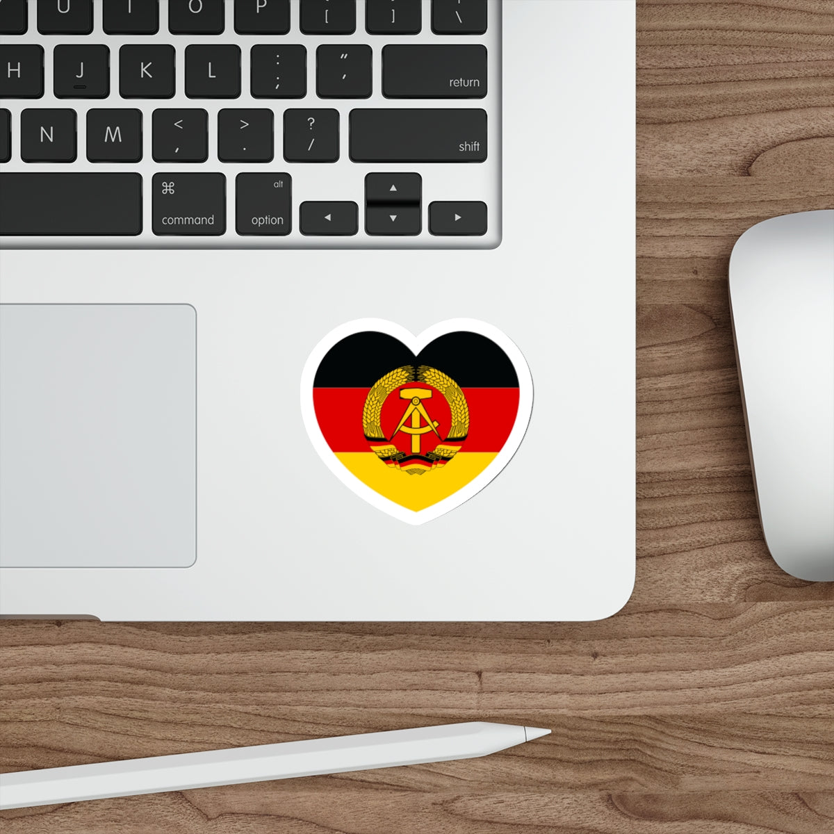 Heart Flag of East Germany - STICKER Vinyl Die-Cut Decal-The Sticker Space