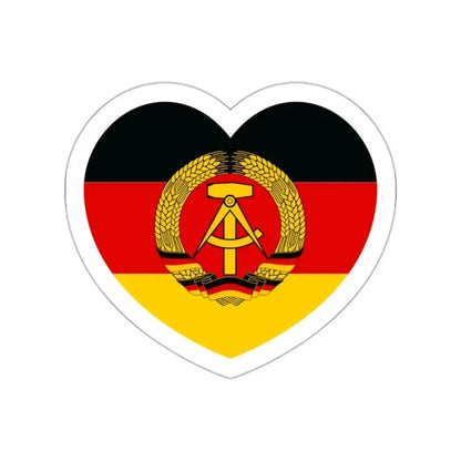 Heart Flag of East Germany - STICKER Vinyl Die-Cut Decal White Die-Cut 2 Inch - The Sticker Space