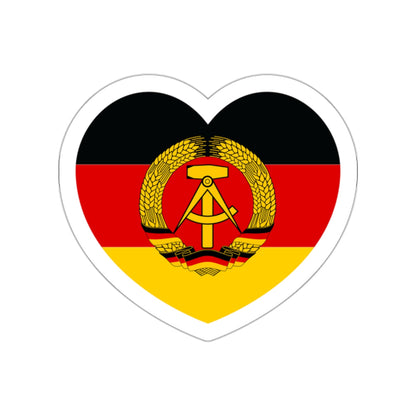 Heart Flag of East Germany - STICKER Vinyl Die-Cut Decal-White-The Sticker Space