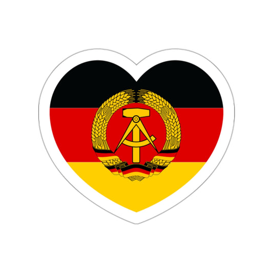 Heart Flag of East Germany - STICKER Vinyl Die-Cut Decal-White-The Sticker Space