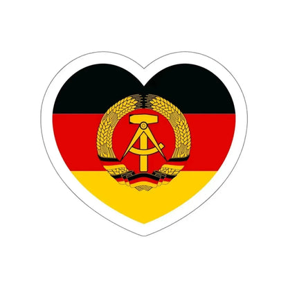 Heart Flag of East Germany - STICKER Vinyl Die-Cut Decal White Die-Cut 5 Inch - The Sticker Space