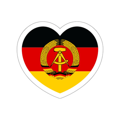 Heart Flag of East Germany - STICKER Vinyl Die-Cut Decal-White-The Sticker Space