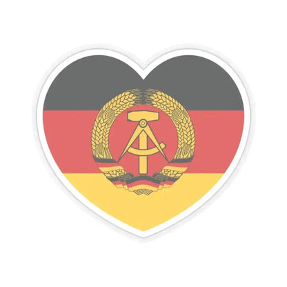 Heart Flag of East Germany - STICKER Vinyl Kiss-Cut Decal 2 Inch Transparent - The Sticker Space