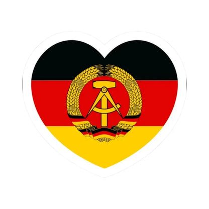 Heart Flag of East Germany - STICKER Vinyl Kiss-Cut Decal 2 Inch White - The Sticker Space