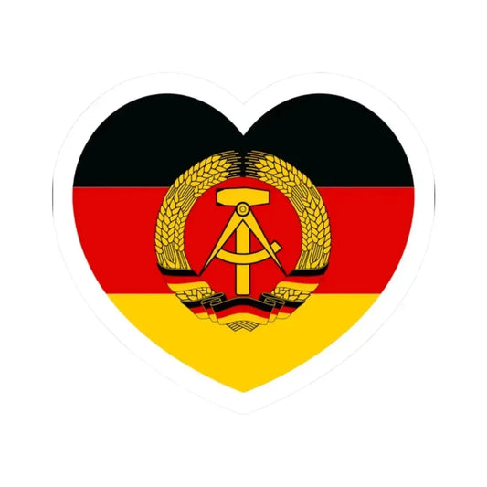 Heart Flag of East Germany - STICKER Vinyl Kiss-Cut Decal 2 Inch White - The Sticker Space