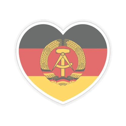 Heart Flag of East Germany - STICKER Vinyl Kiss-Cut Decal 3 Inch Transparent - The Sticker Space