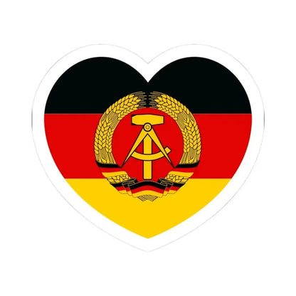 Heart Flag of East Germany - STICKER Vinyl Kiss-Cut Decal 3 Inch White - The Sticker Space