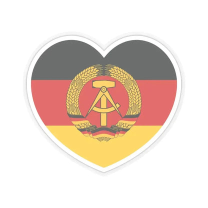Heart Flag of East Germany - STICKER Vinyl Kiss-Cut Decal 4 Inch Transparent - The Sticker Space