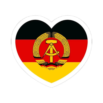 Heart Flag of East Germany - STICKER Vinyl Kiss-Cut Decal 4 Inch White - The Sticker Space