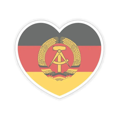 Heart Flag of East Germany - STICKER Vinyl Kiss-Cut Decal 6 Inch Transparent - The Sticker Space