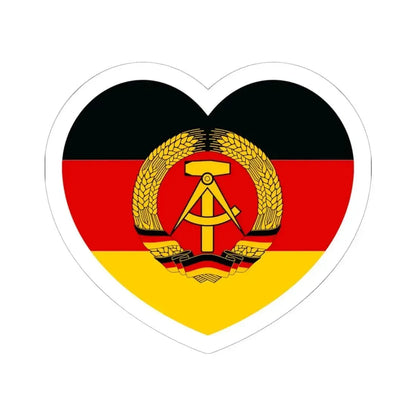 Heart Flag of East Germany - STICKER Vinyl Kiss-Cut Decal 6 Inch White - The Sticker Space
